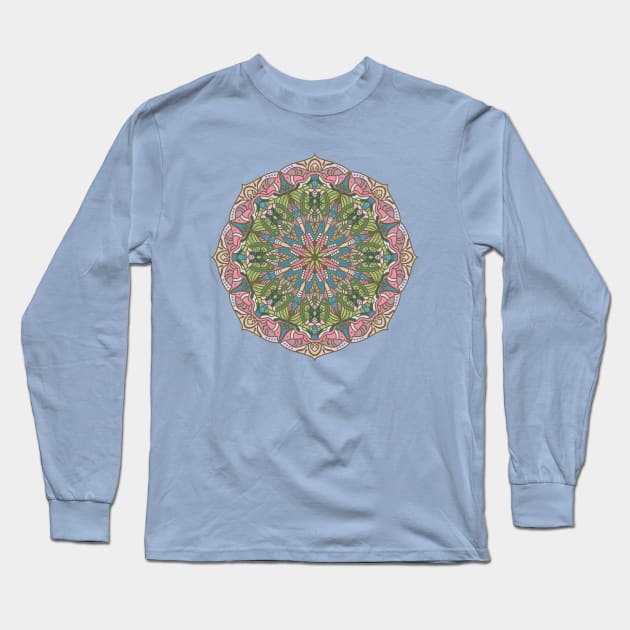 GOLDEN CHARM MANDALA Long Sleeve T-Shirt by WISDOM HEARTS MX